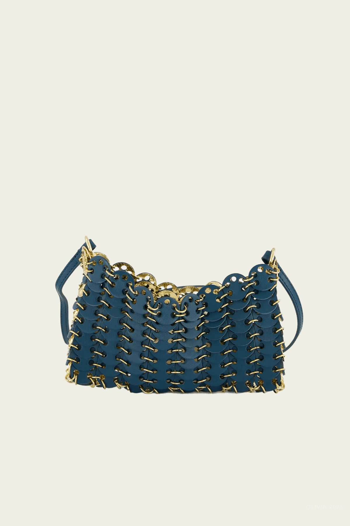 1969 Reversible Nano Flip Leather Bag in Blue Gold - shop - olivia.com