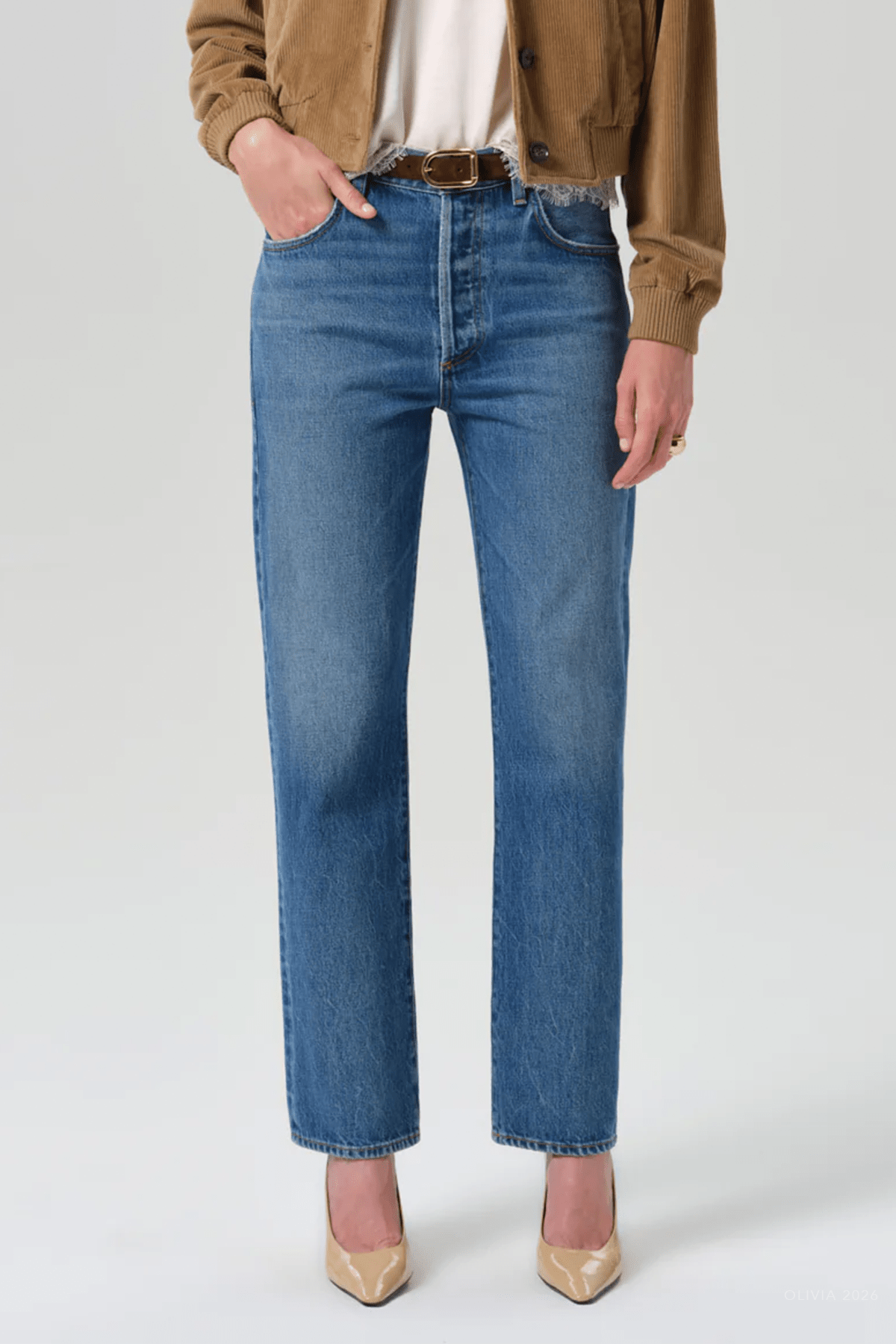 90's French High Rise Straight in Pastis - shop-olivia.com