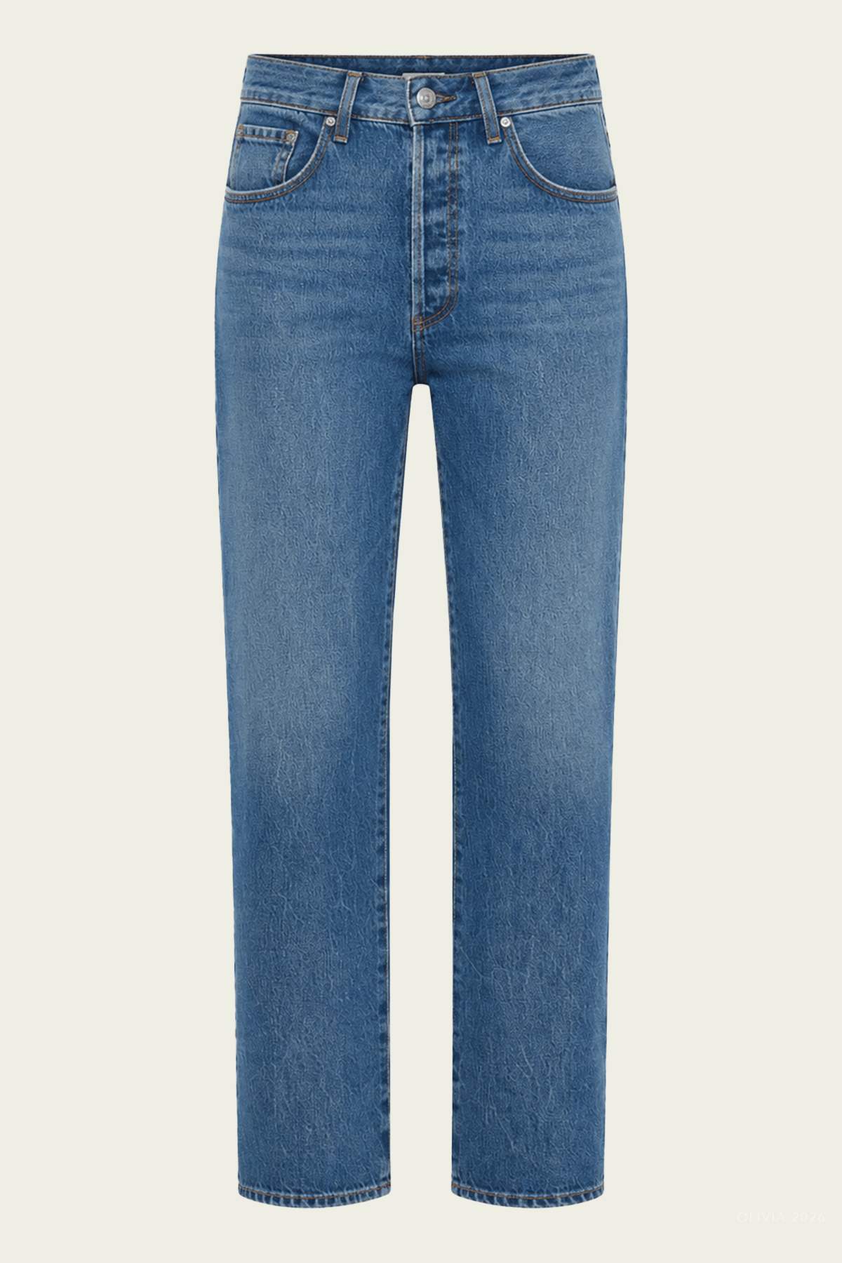 90's French High Rise Straight in Pastis - shop-olivia.com