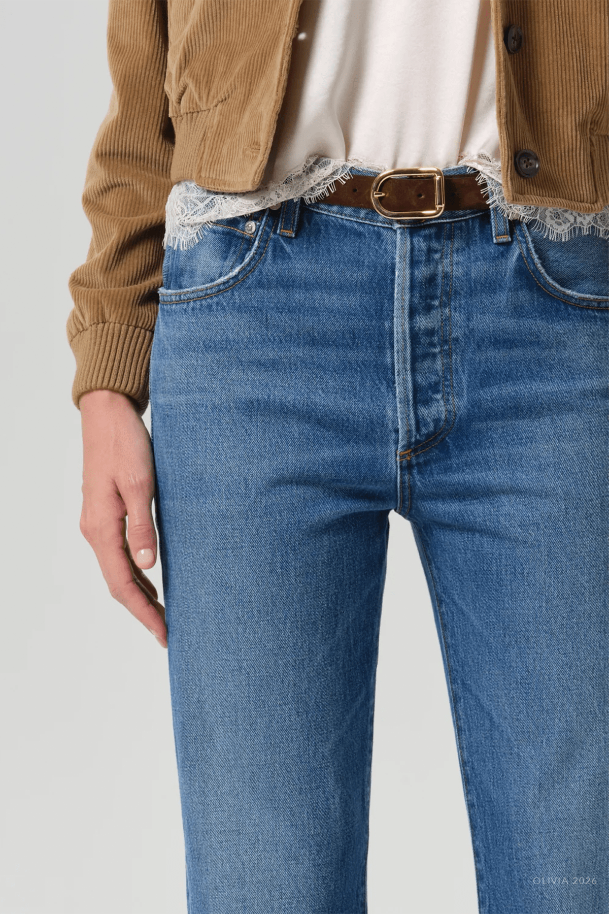 90's French High Rise Straight in Pastis - shop-olivia.com