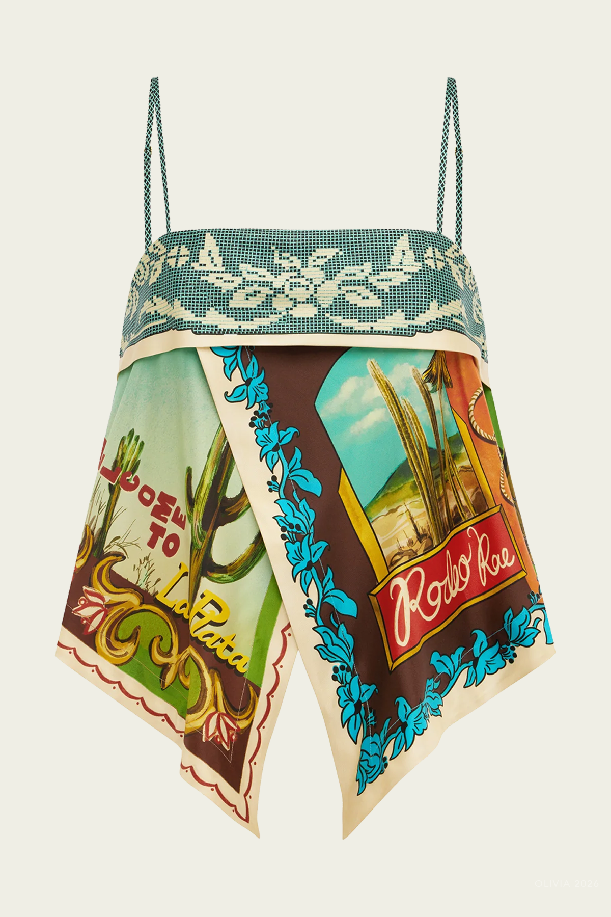 Ace Silk Scarf Top in Multicolor - shop-olivia.com
