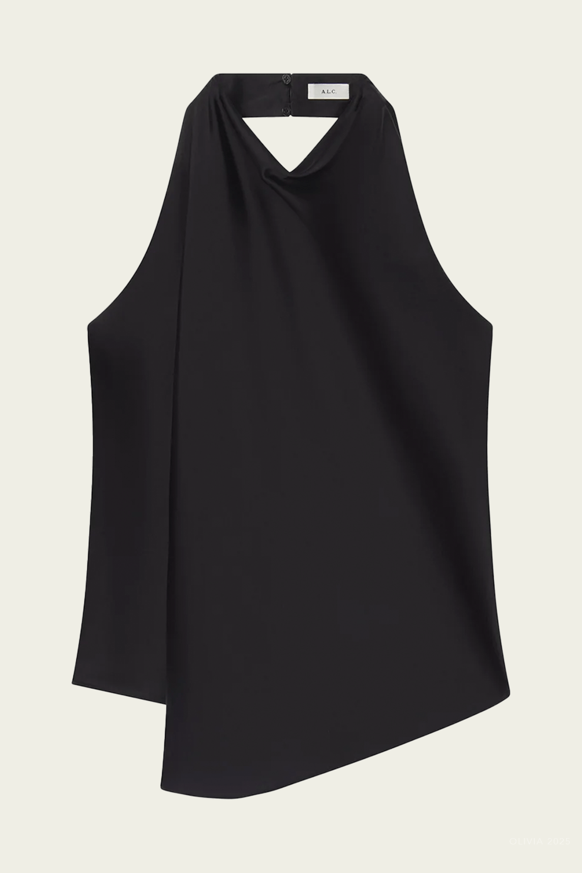 Ada Satin Halter Top in Black - shop - olivia.com