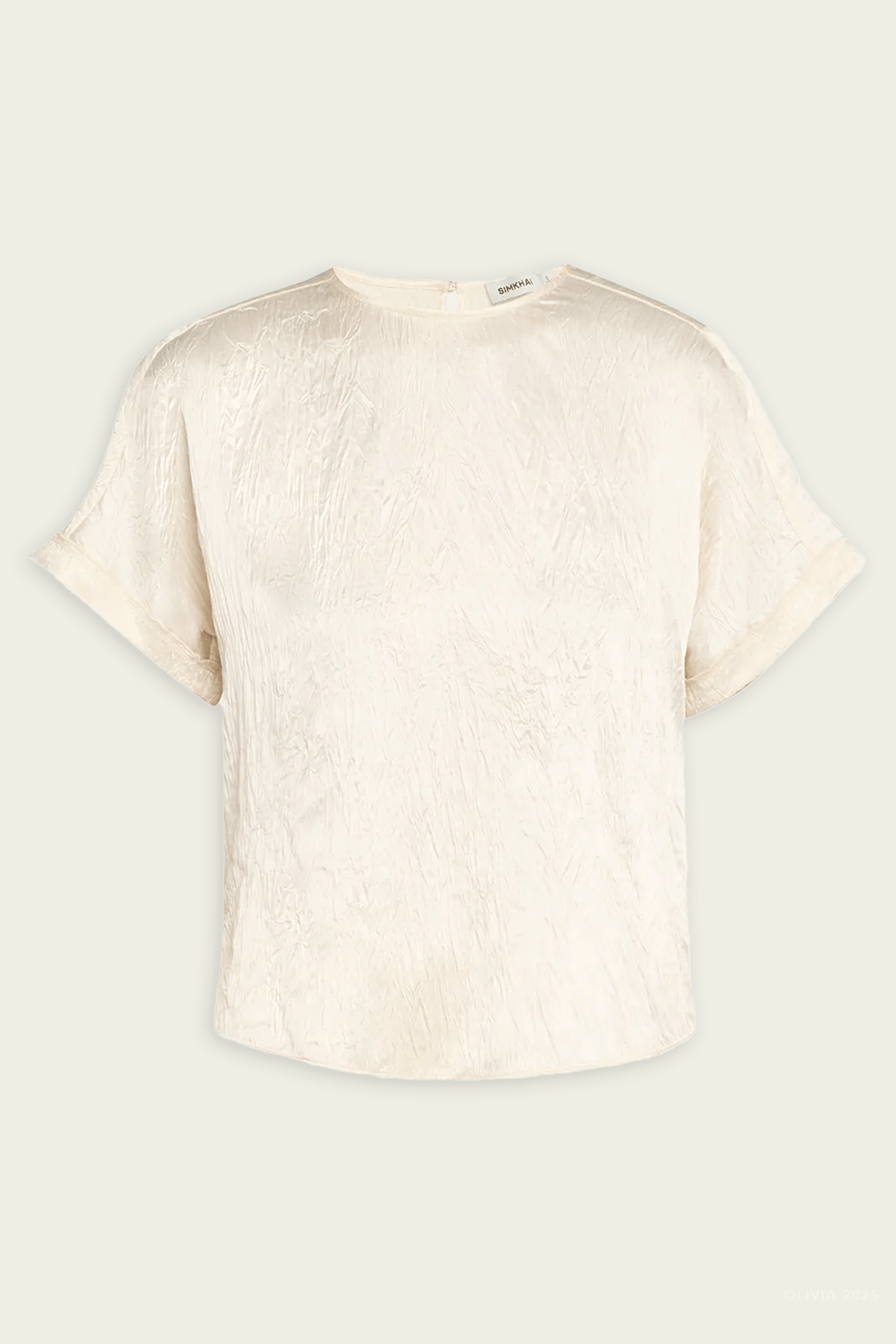 Addison Short - Sleeve T-Shirt in Cream - shop - olivia.com