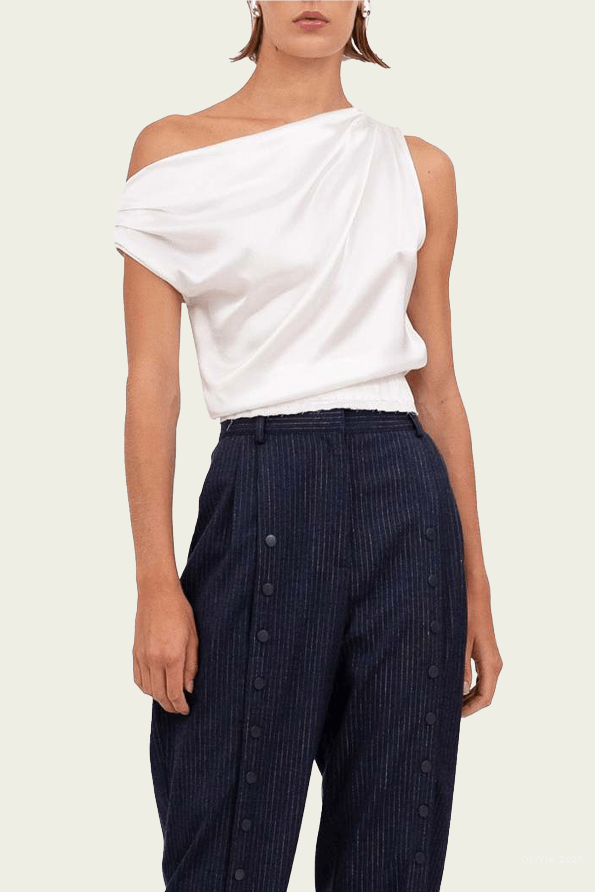 Adelina Crop Top in Ivory - shop - olivia.com