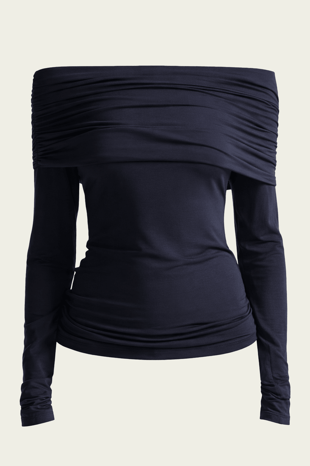 Adeline Off Shoulder Knit Top in Night Blue - shop - olivia.com