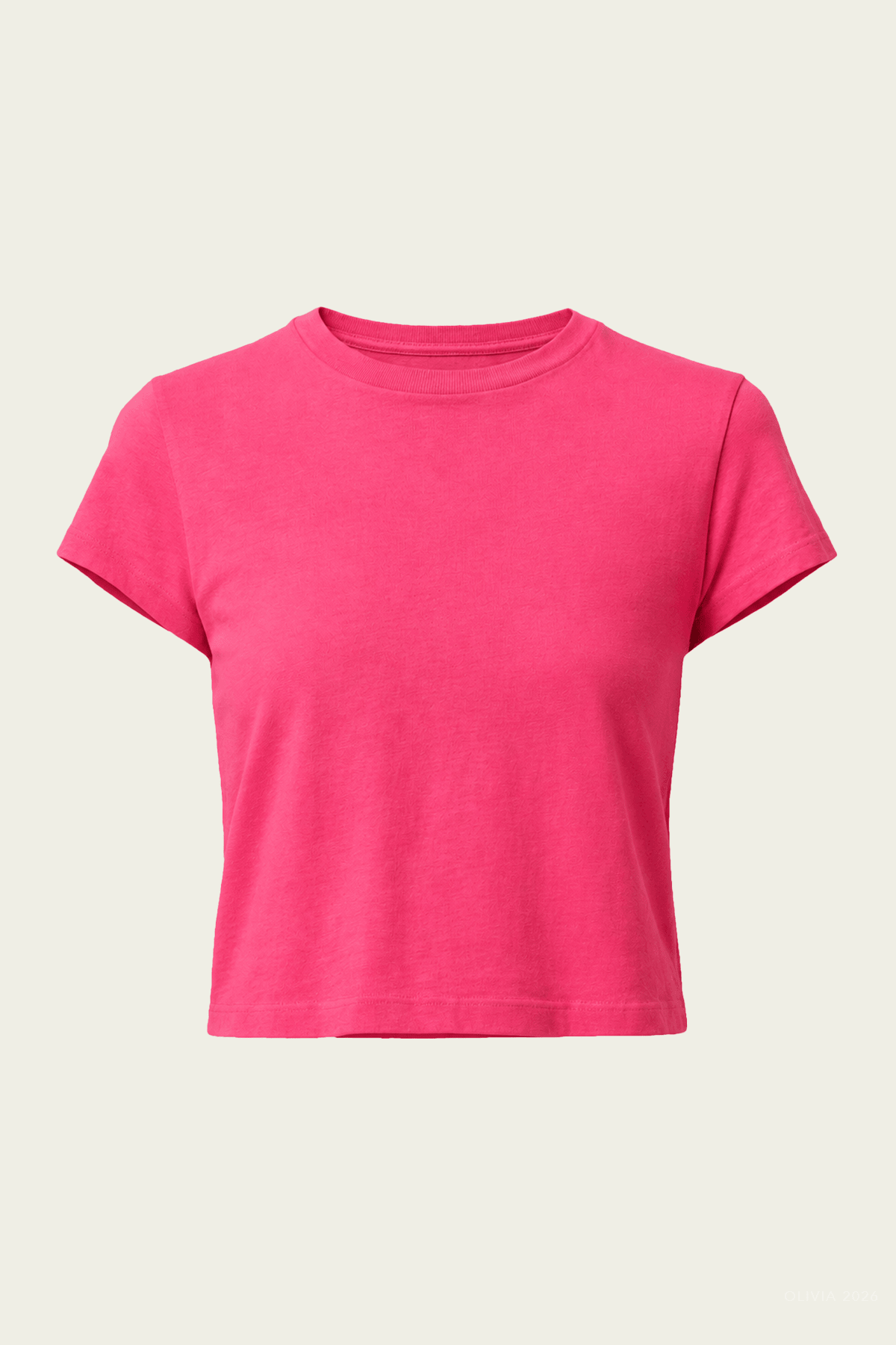 Adine Shrunken Tee in Cerise - shop-olivia.com
