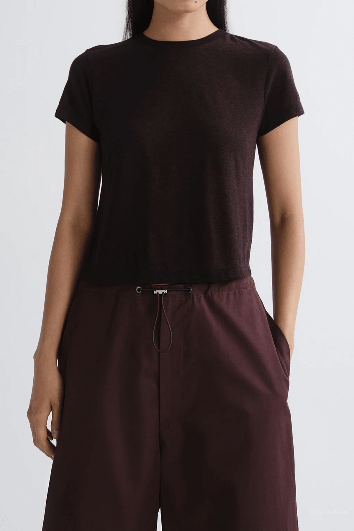 Adine Shrunken Tee in Ristretto - shop-olivia.com