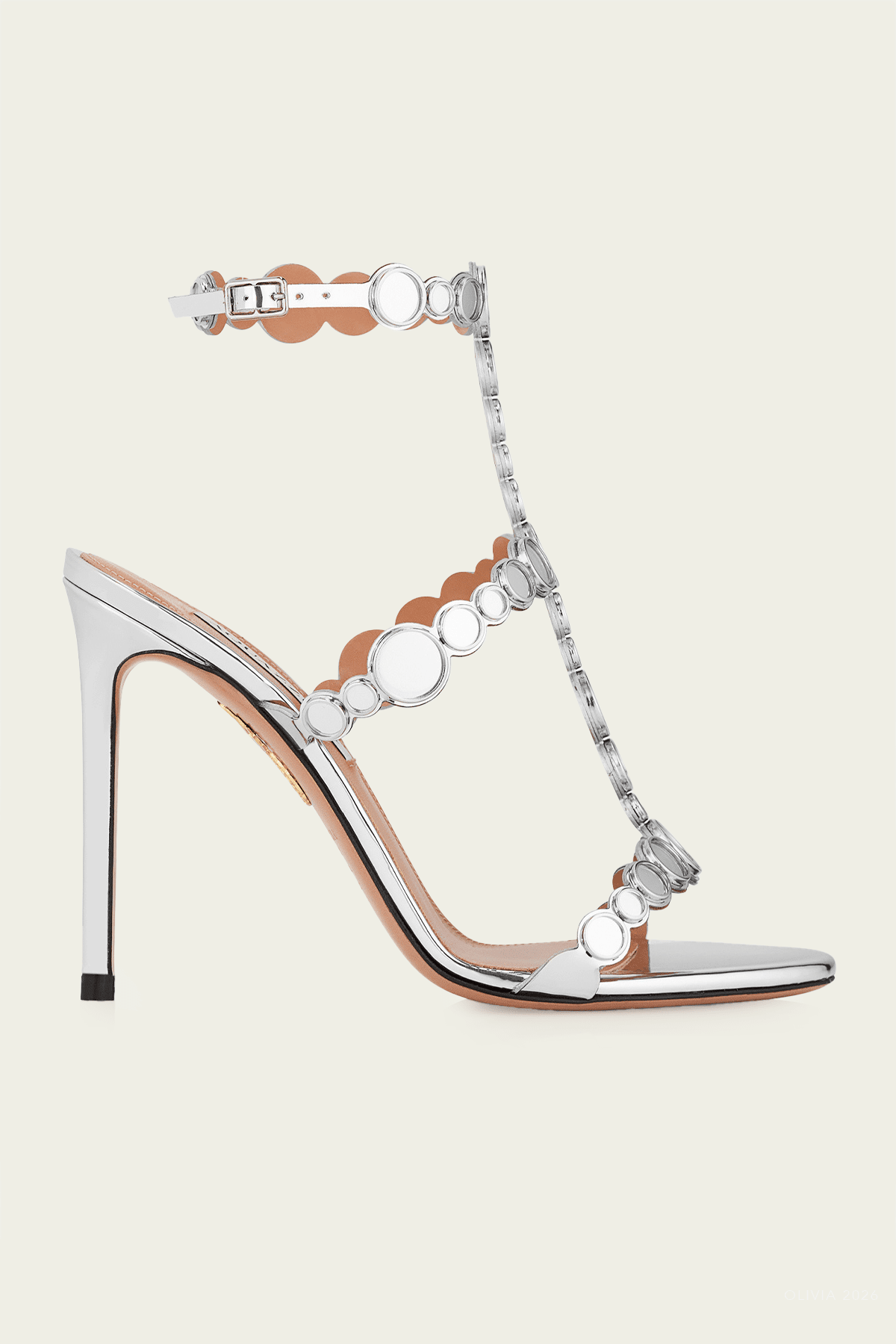 Afterglow Sandal 105 in Silver - shop - olivia.com