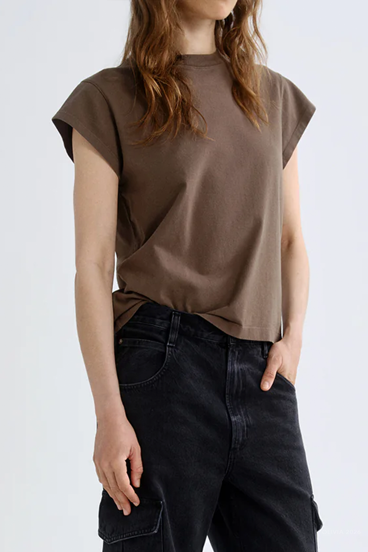 Bryce Cap-Sleeve Tee in Uniform