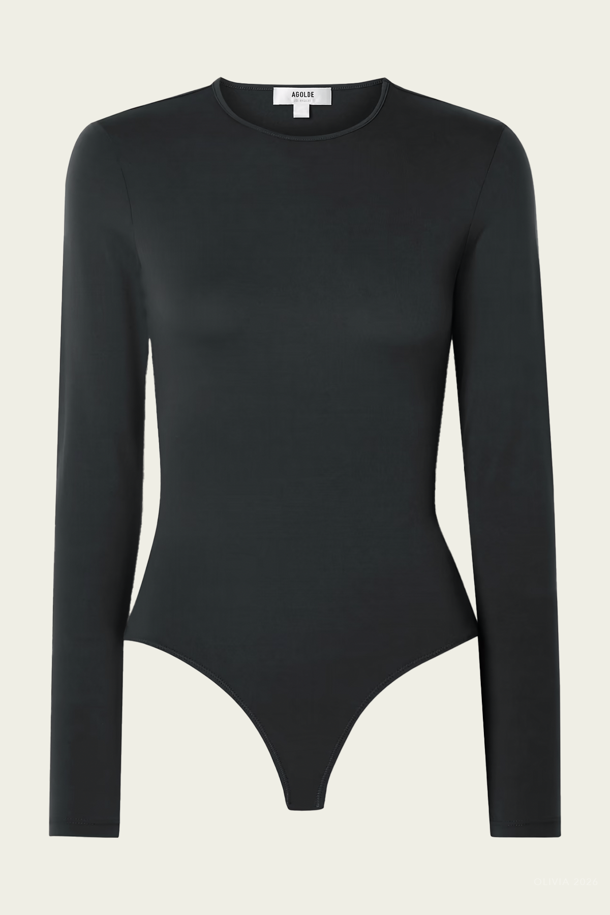 Aura Long-Sleeve Bodysuit in Black
