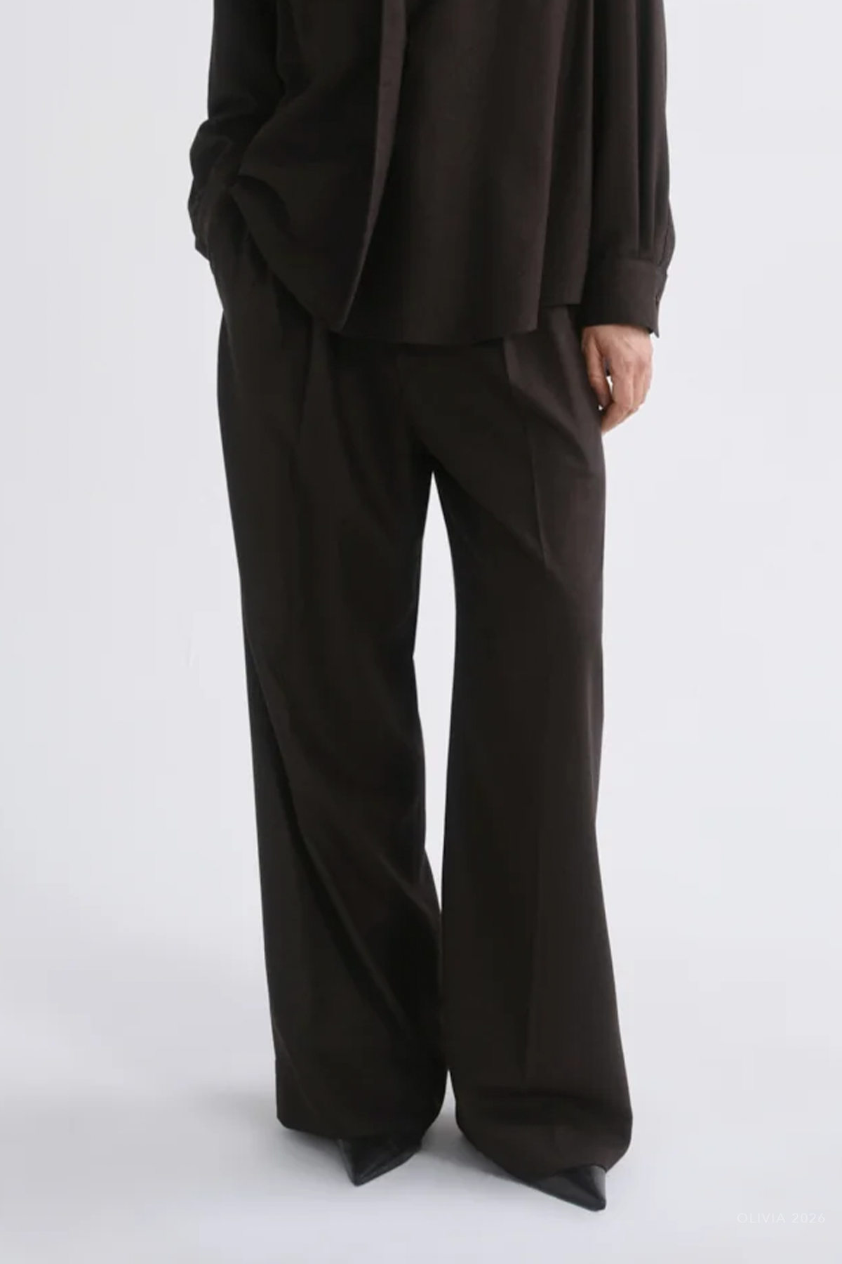 Sathia Trouser (Wool) in Chocolate Heather