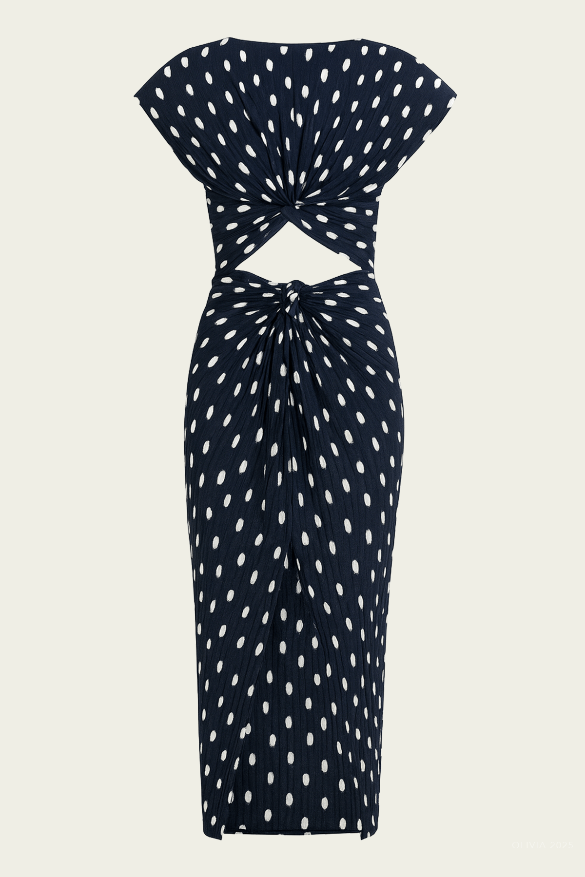 Aira Dress in Small Dot Deep Lake - shop - olivia.com