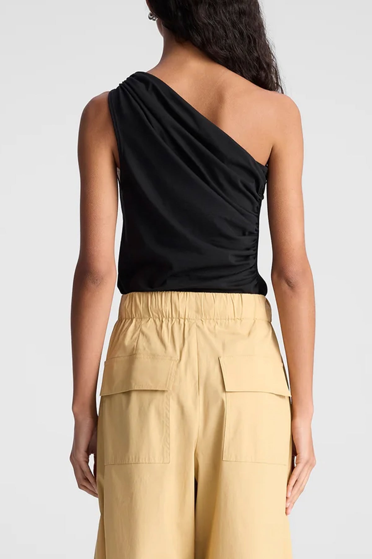 Nova One Shoulder Tank in Black