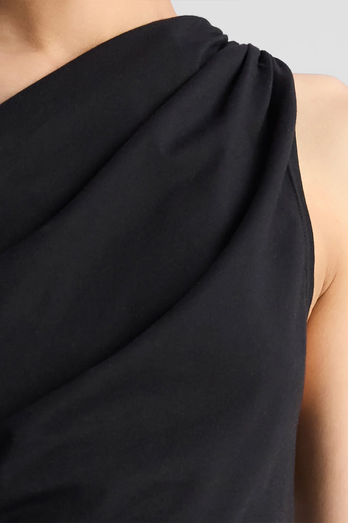 Nova One Shoulder Tank in Black