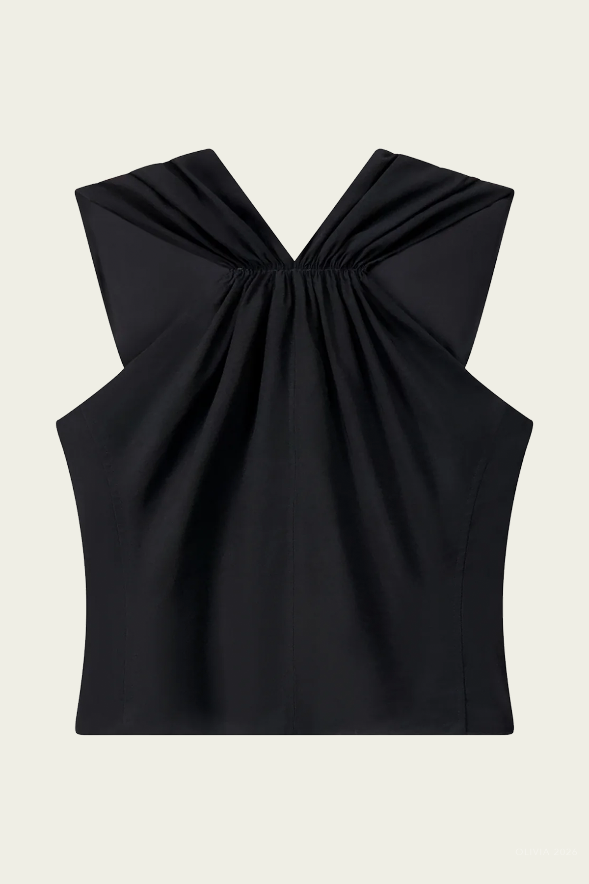 Elouise Stretch Linen Top in Black