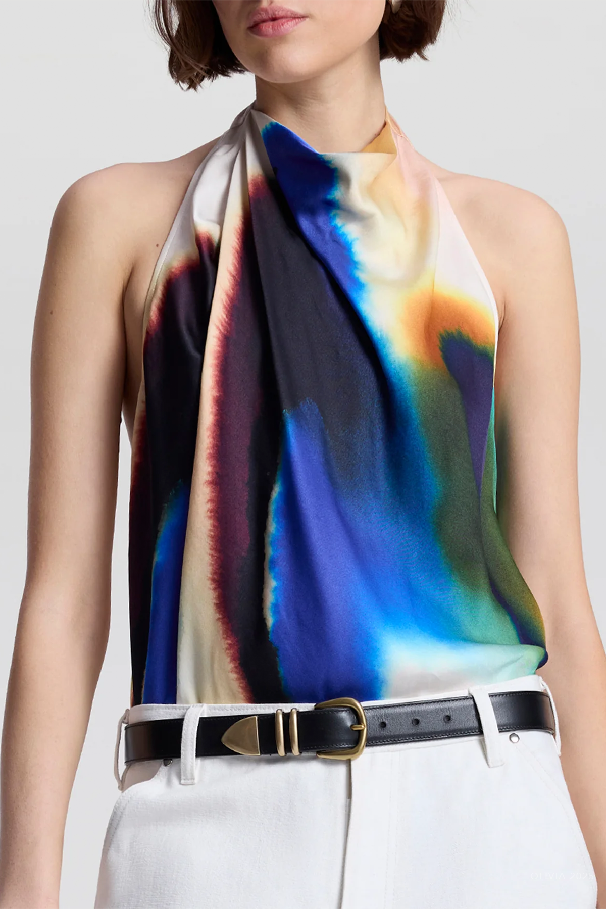 Ada Printed Halter Top in Lapis Multi