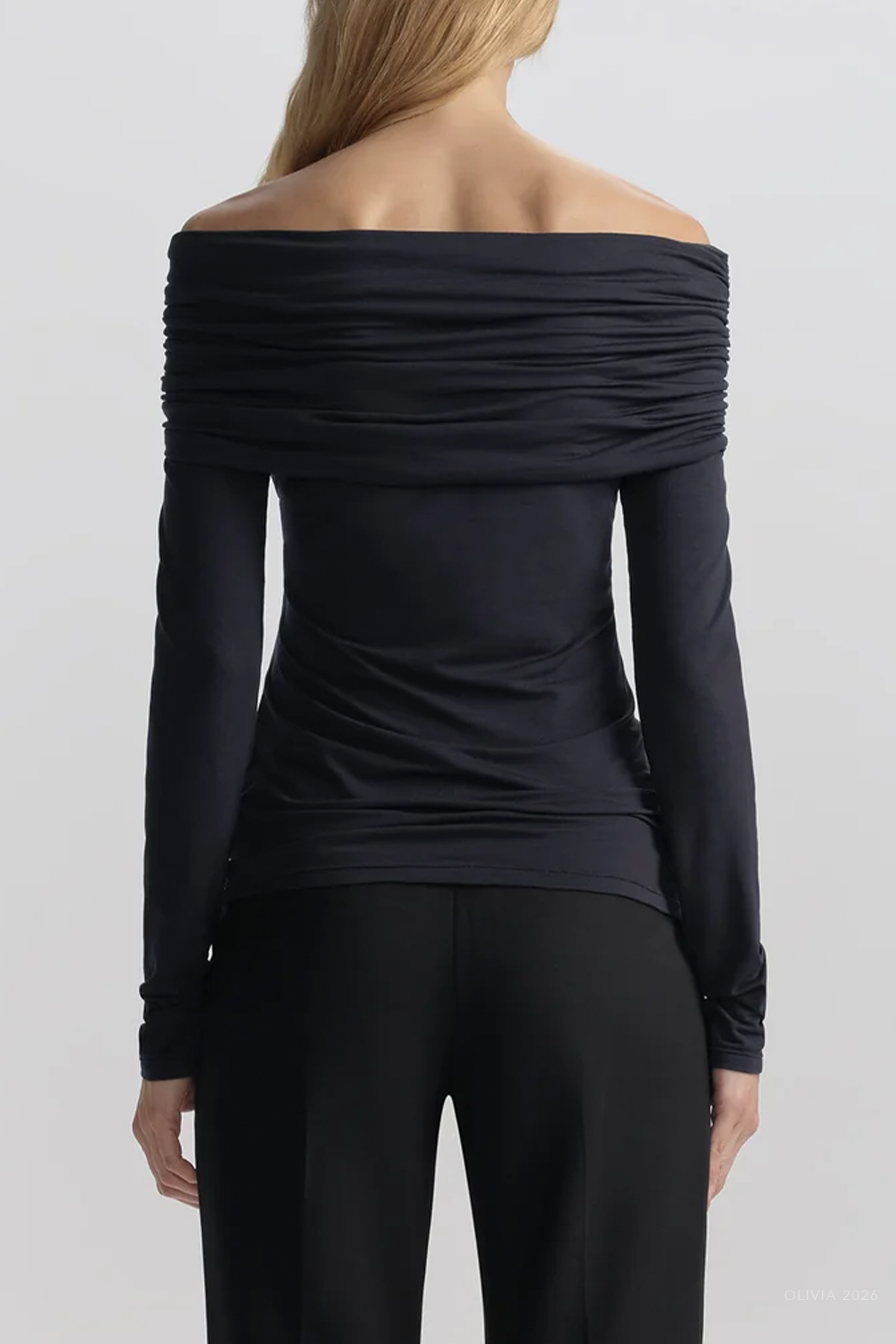 Adeline Off Shoulder Knit Top in Night Blue