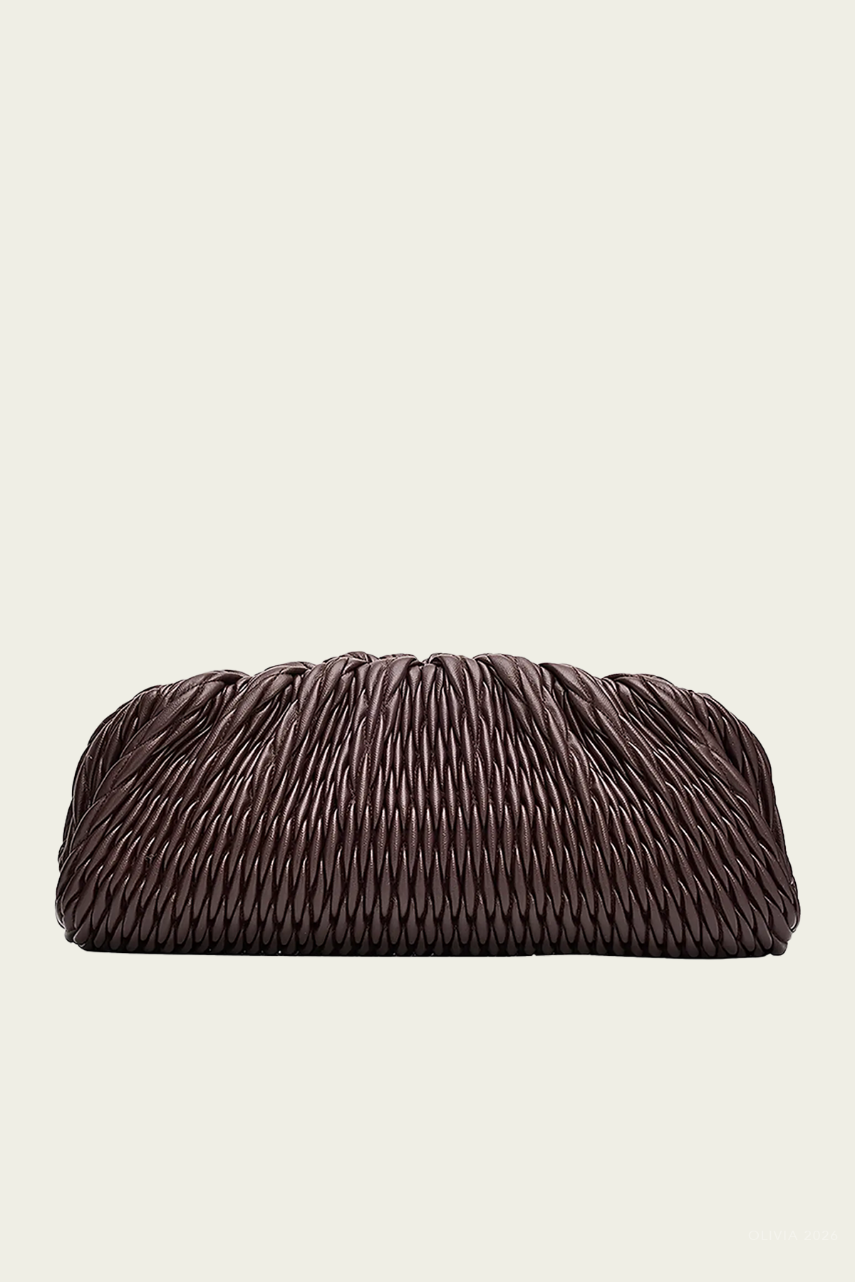 Faye Faux-Leather Clutch in Ganache