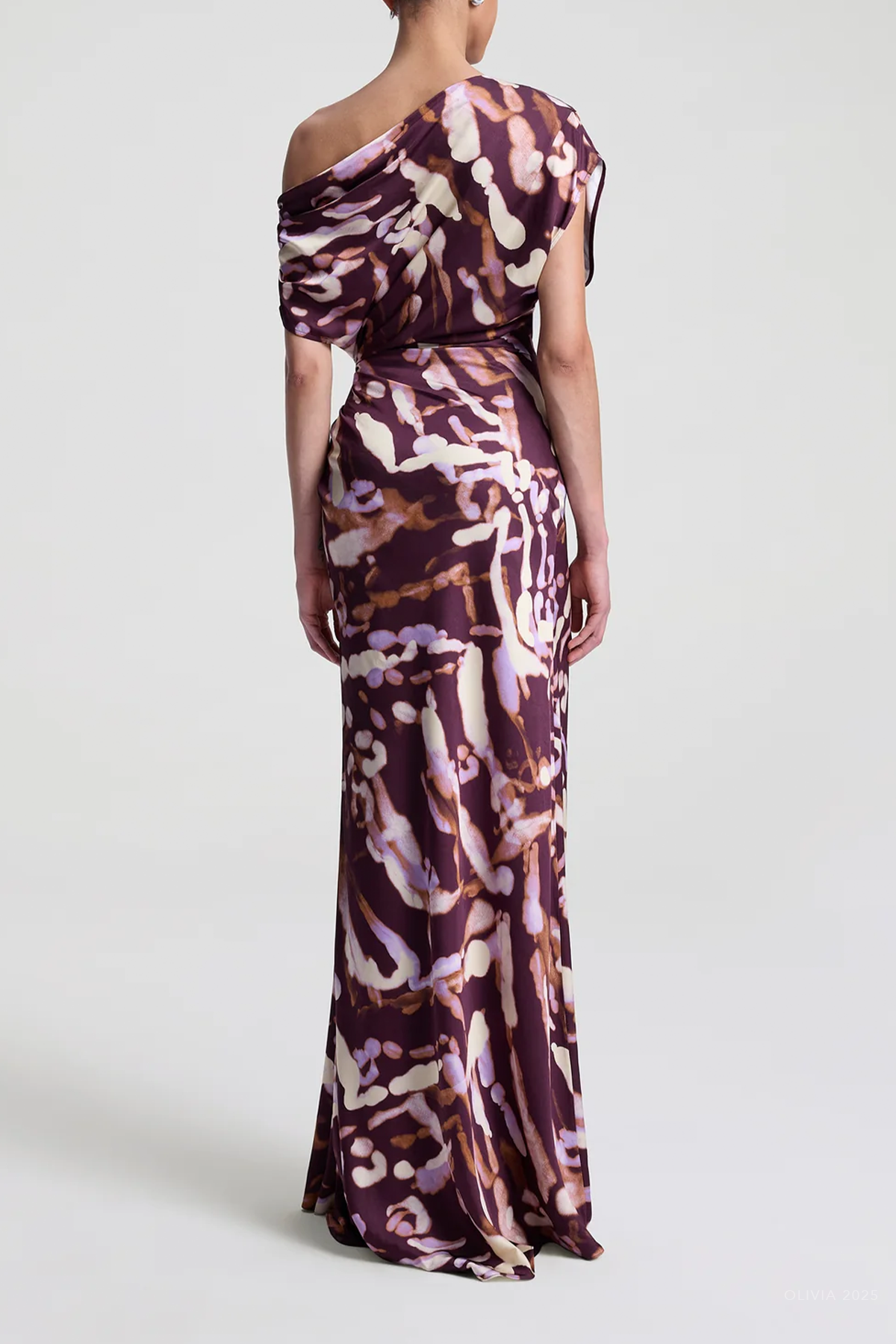 Poppy Satin Gown in Plum Violet