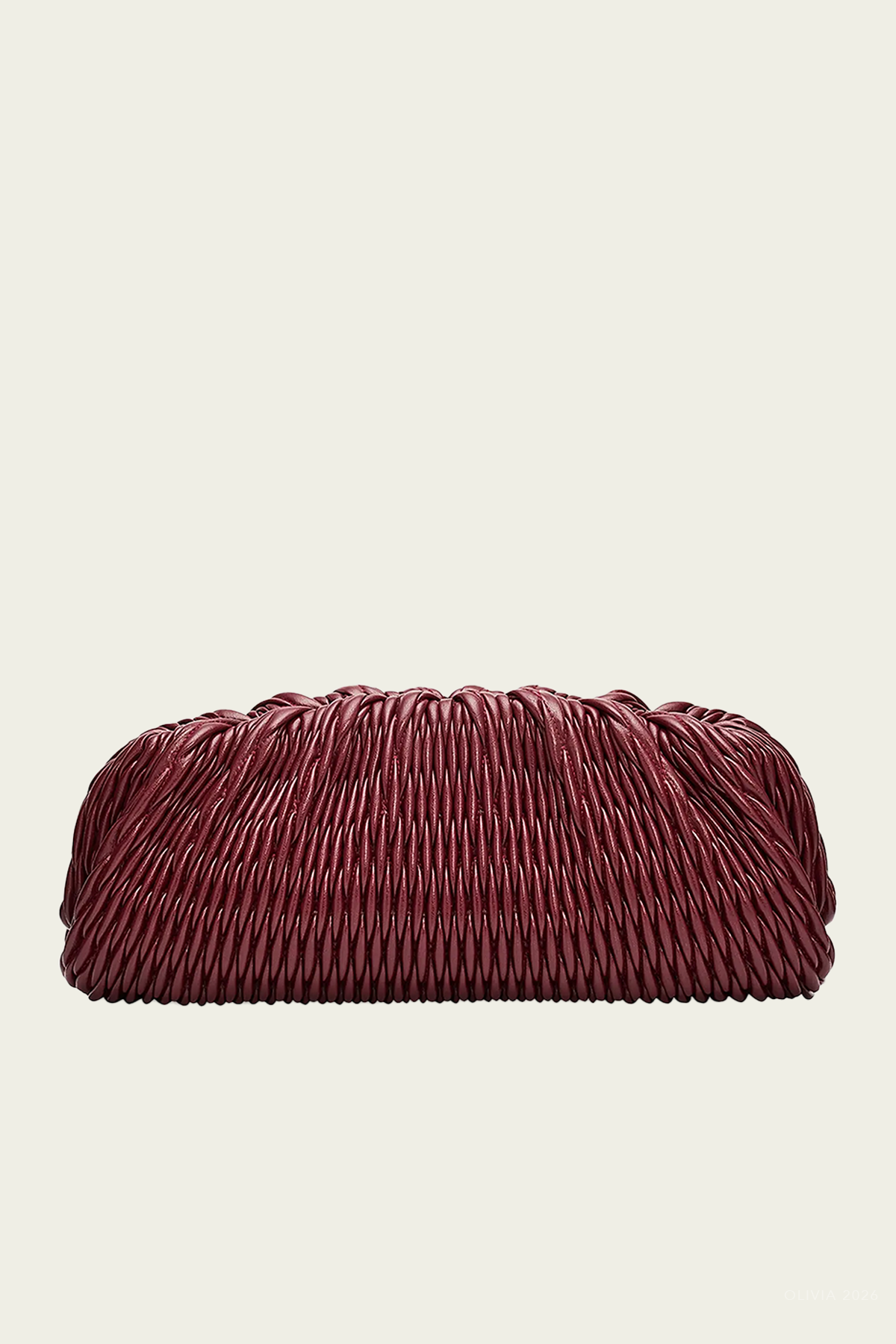 Faye Faux-Leather Clutch in Syrah