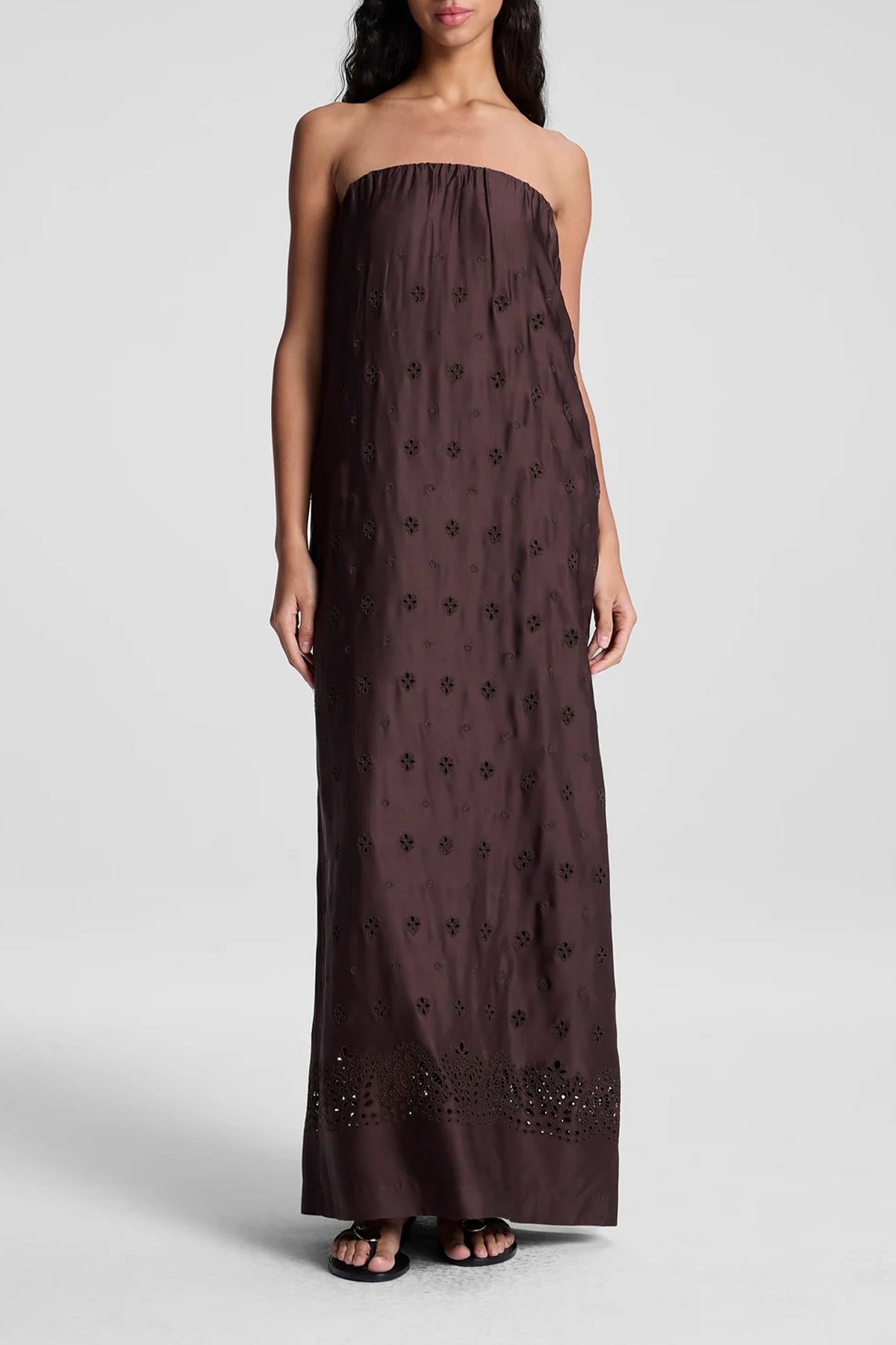 Dalia Strapless Maxi Dress in Ganache