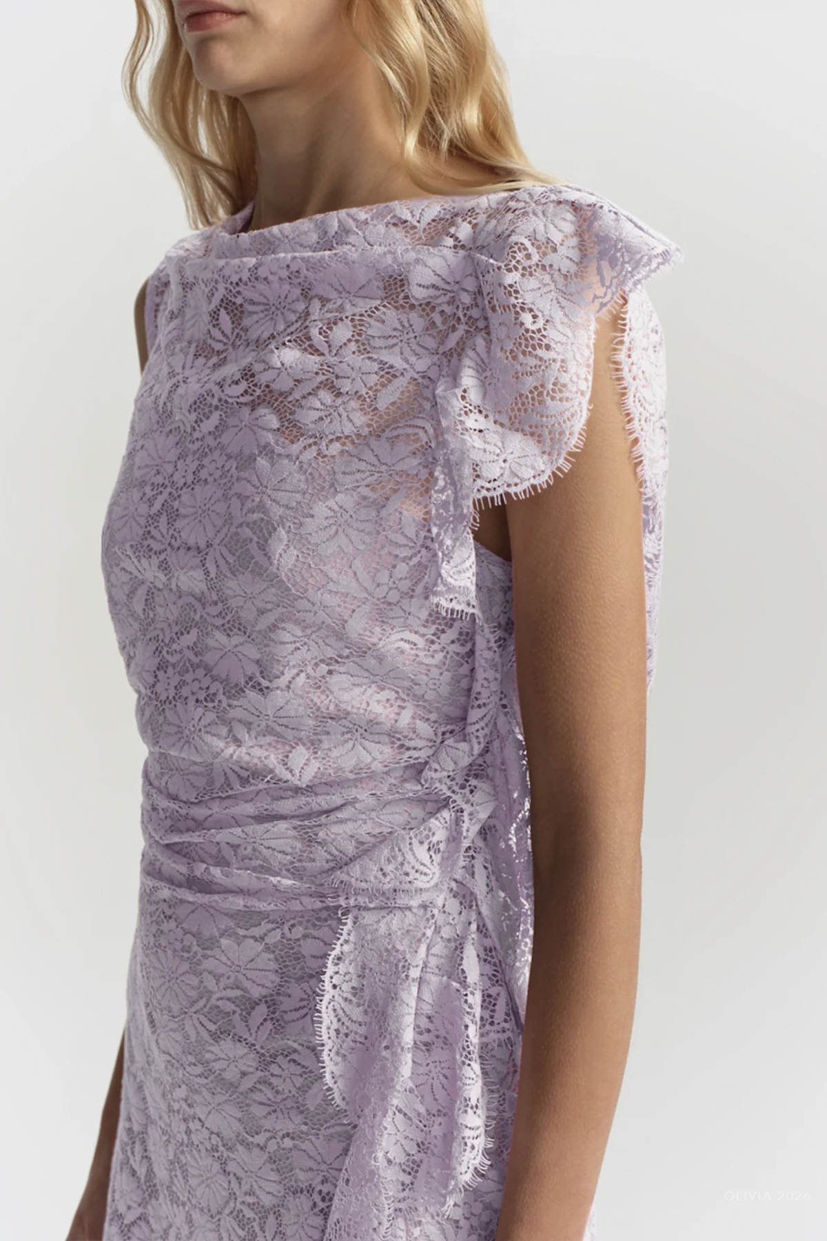 Astra Lace Mini Dress in Lilac