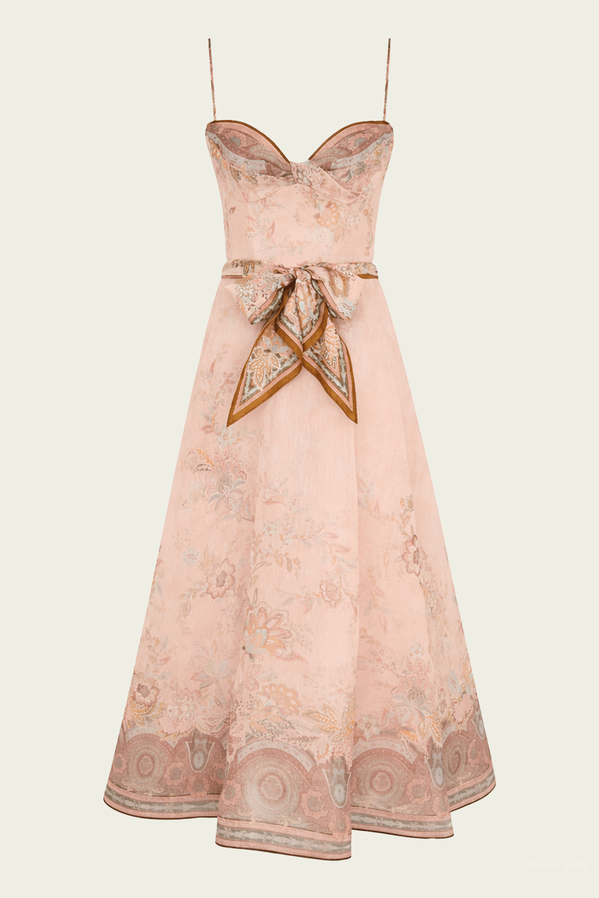 Alchemy Structured Midi Dress in Pink Paisley - shop - olivia.com