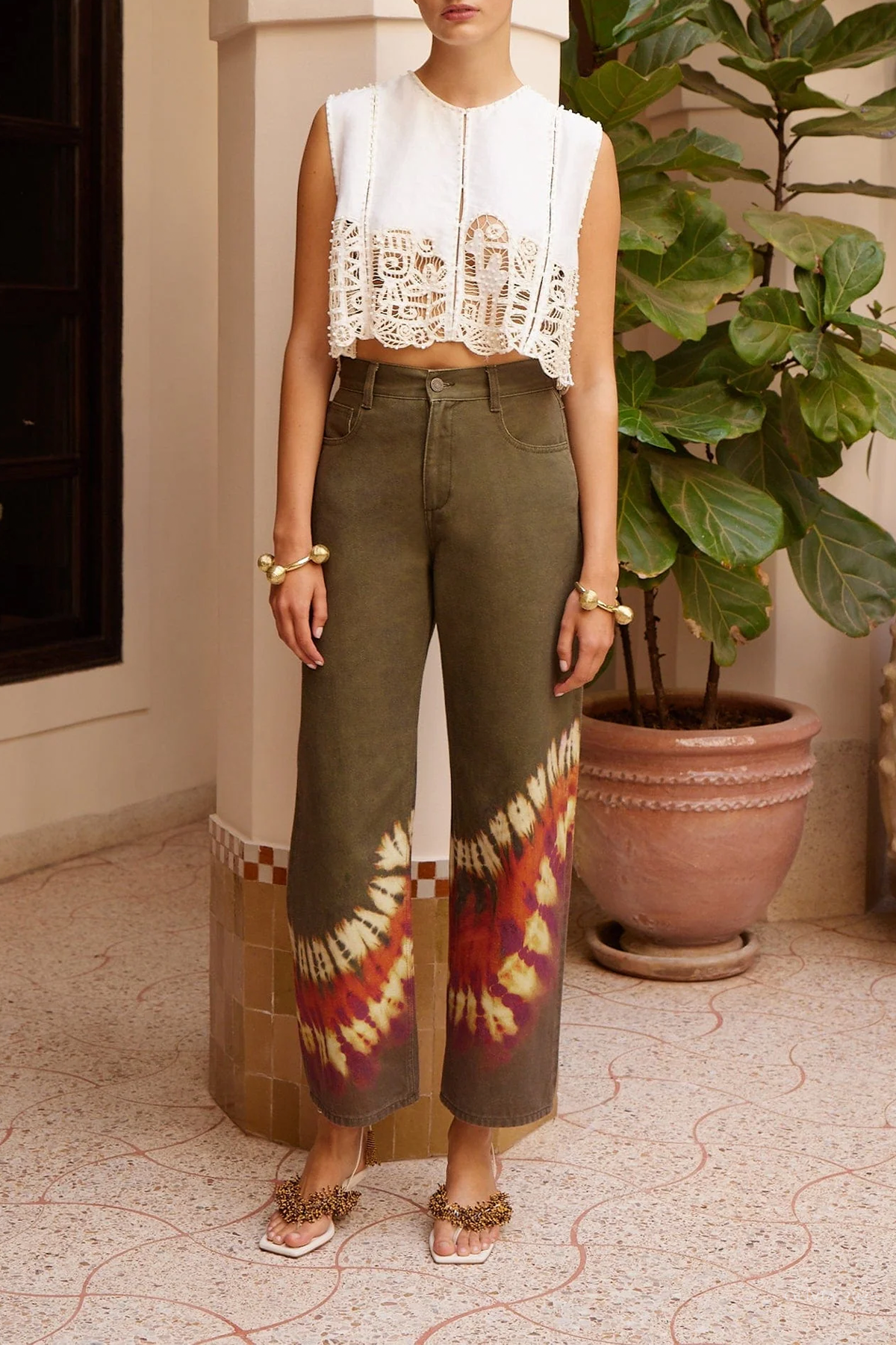 Marilyn Denim Mid Rise Jean in Khaki