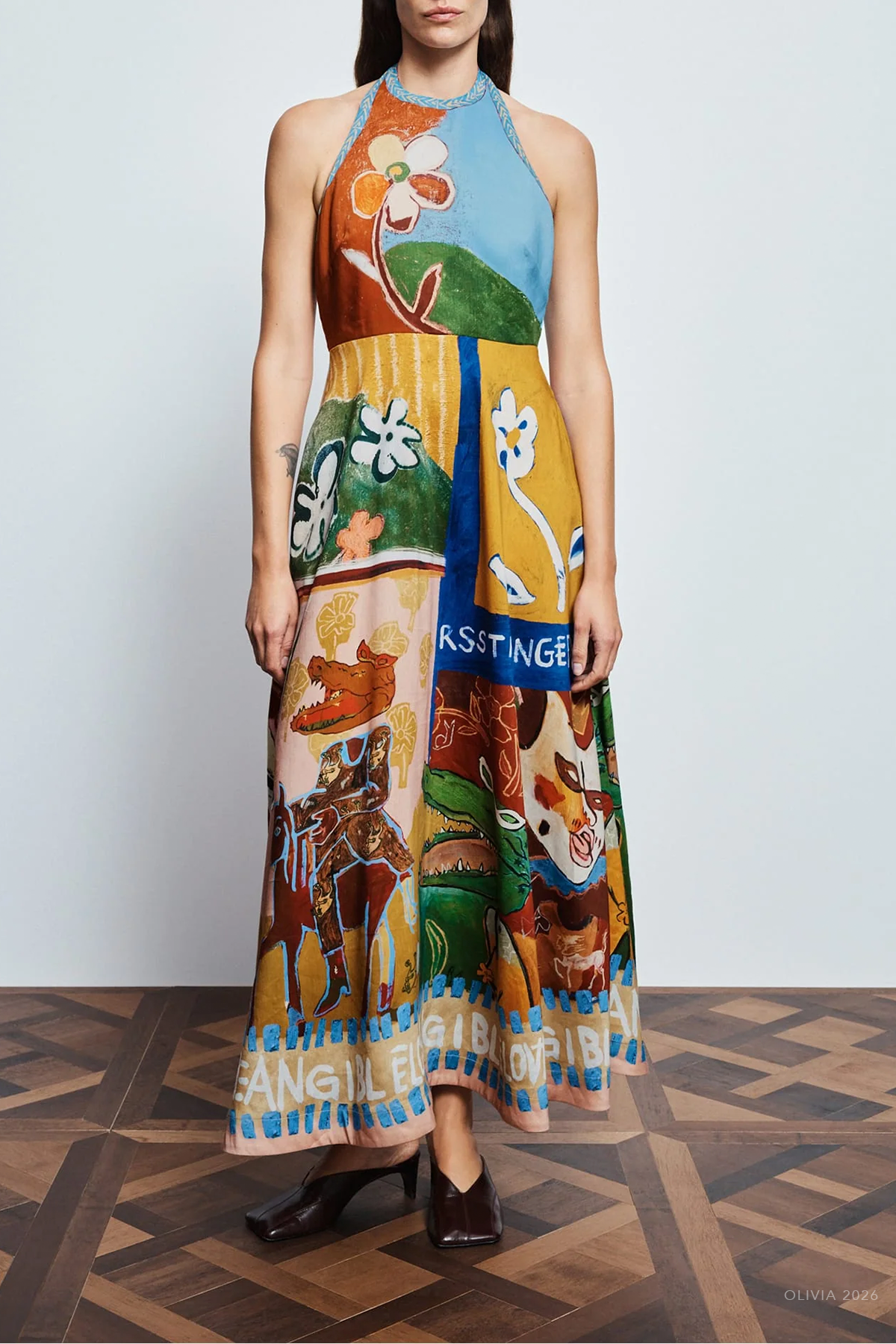 Mlak Halter Midi Dress