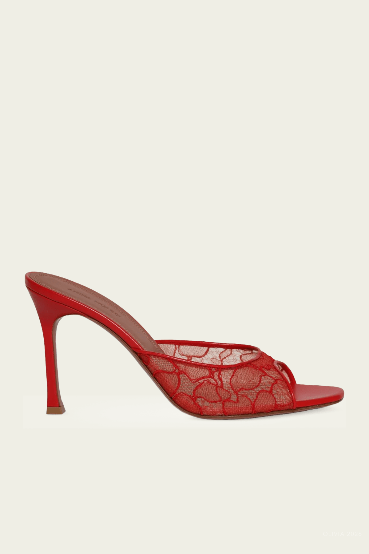 Alexa Lace Slipper 95 in Red - shop - olivia.com