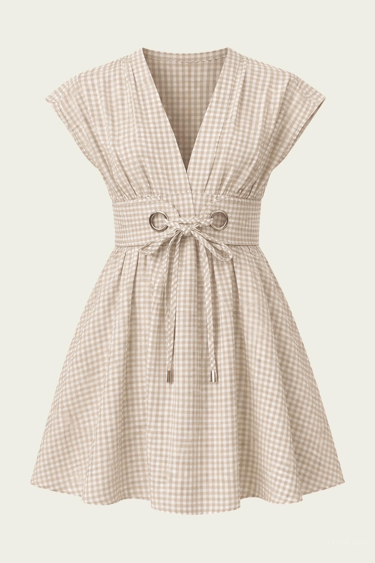 Alizee Dress in Tan White - shop - olivia.com