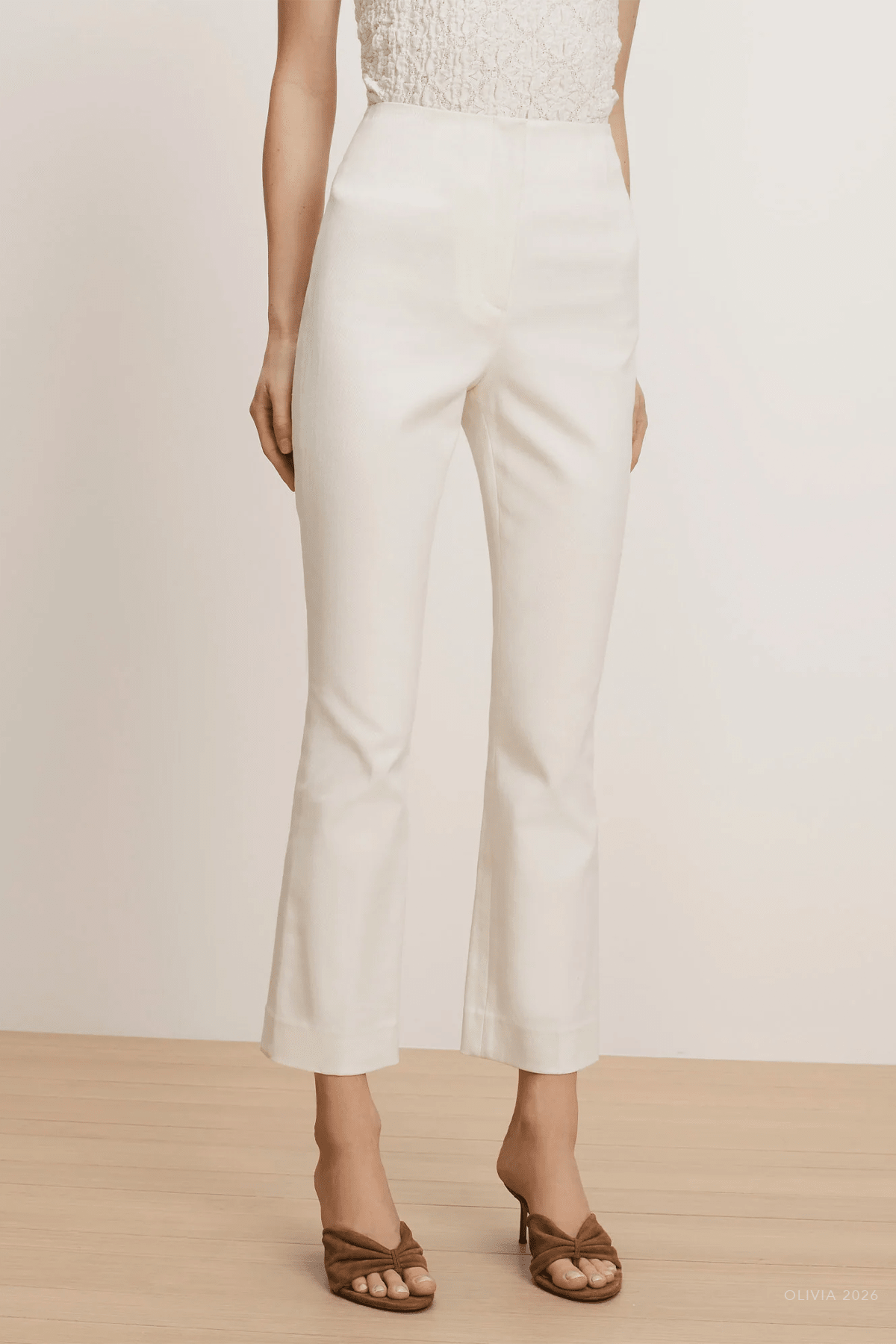 Althea Kick - Flare Pant in Dove White - shop - olivia.com
