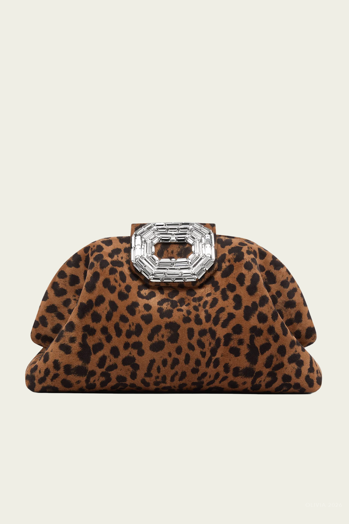 Camelia Suede Clutch in Leopard