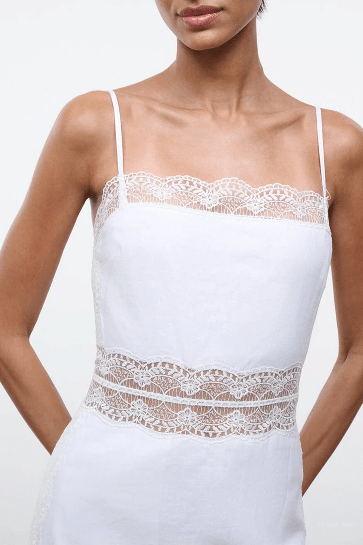 Amalina Linen Mini Dress in White - shop - olivia.com