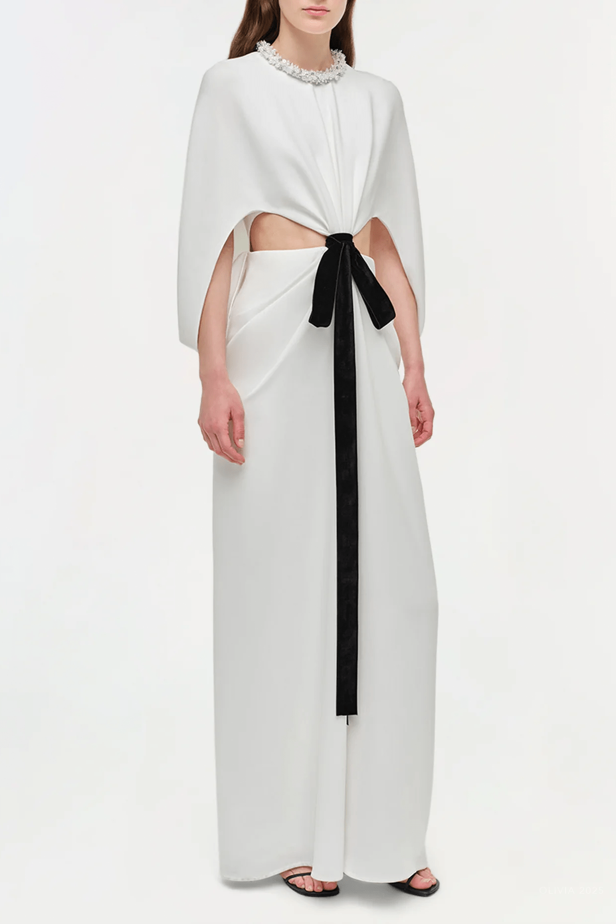 Annette Cape Gown in Ivory Multi - shop - olivia.com