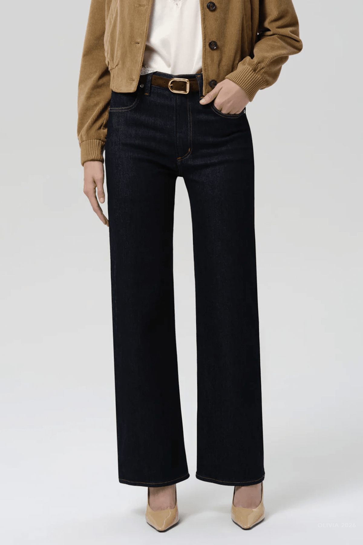 Annina Straight Leg 33" in Inky Rinse - shop-olivia.com