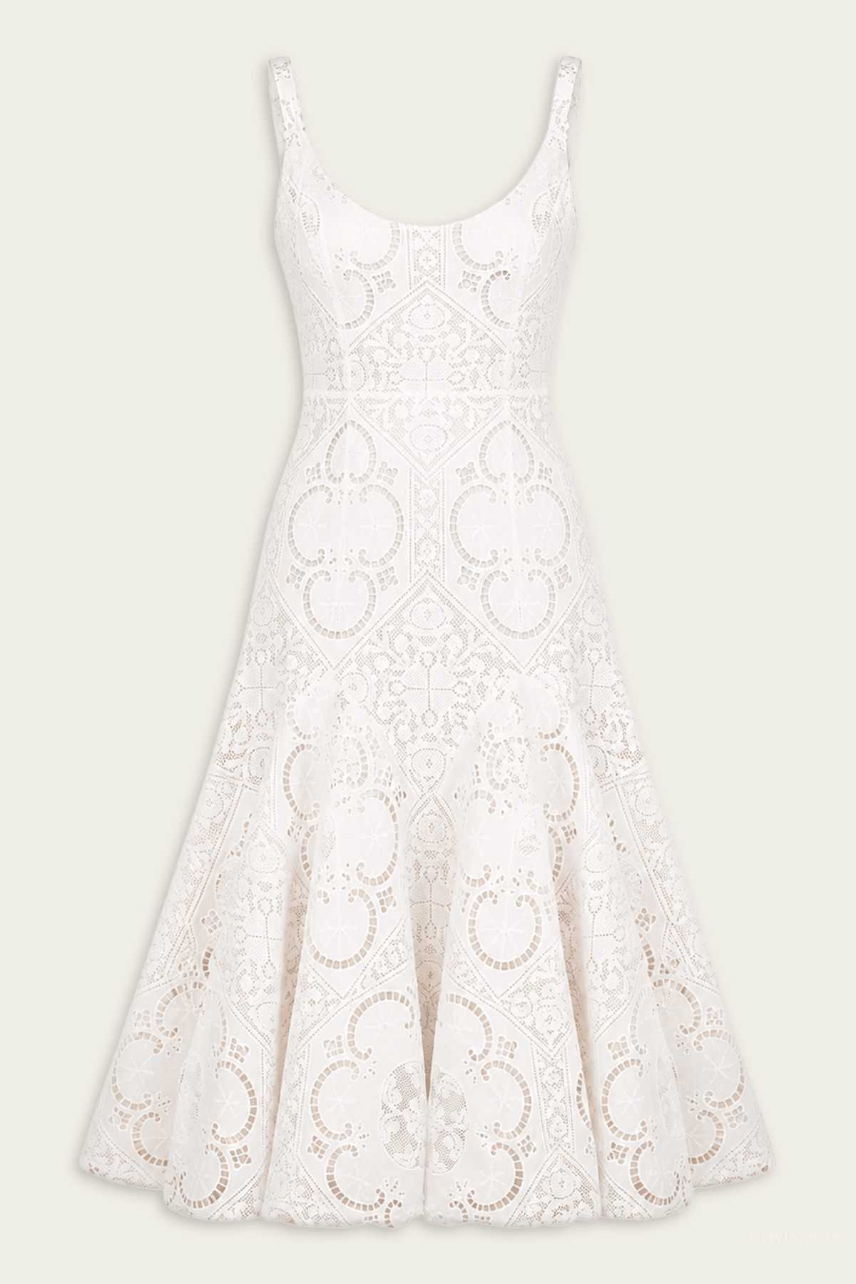 Antibes Midi Dress in White - shop-olivia.com