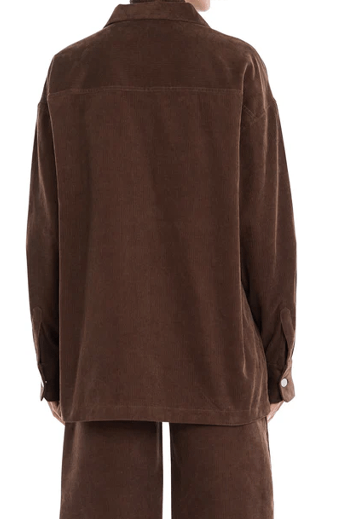 April Corduroy Shacket in Slate Brown - shop - olivia.com