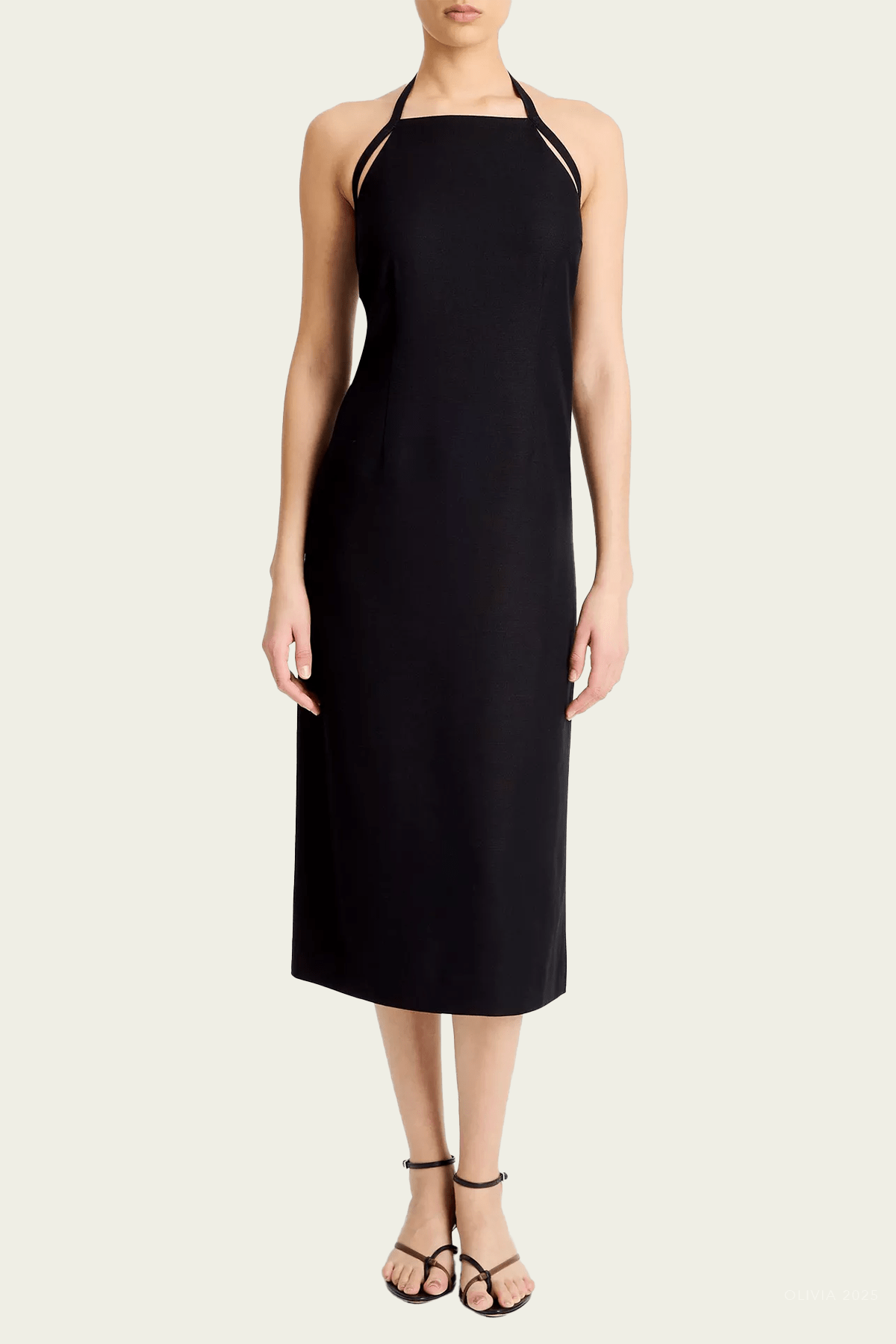 formal black halter dress Apron Halter Dress in Black
