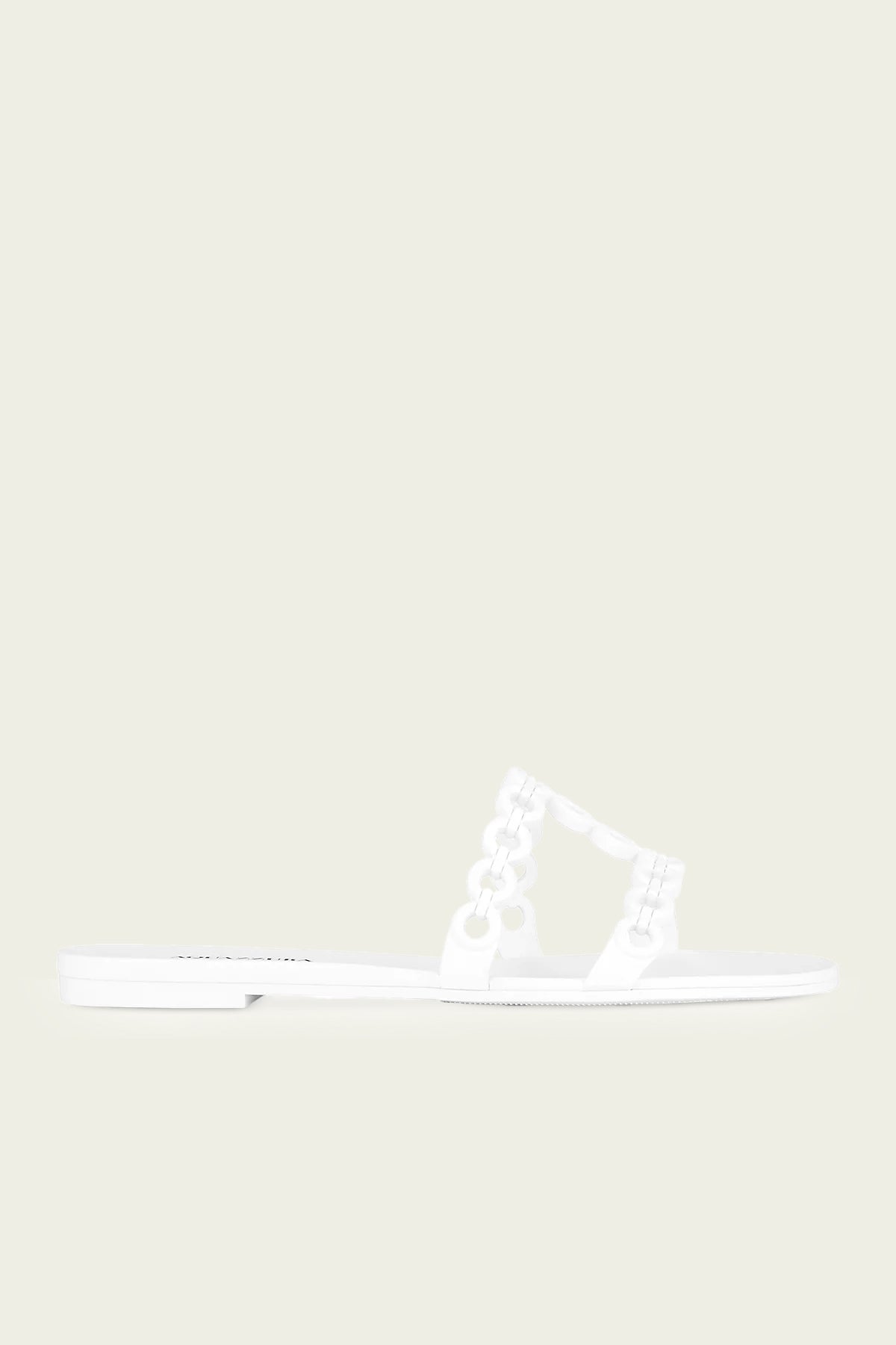Infinity Chain Jelly Sandal Flat in White
