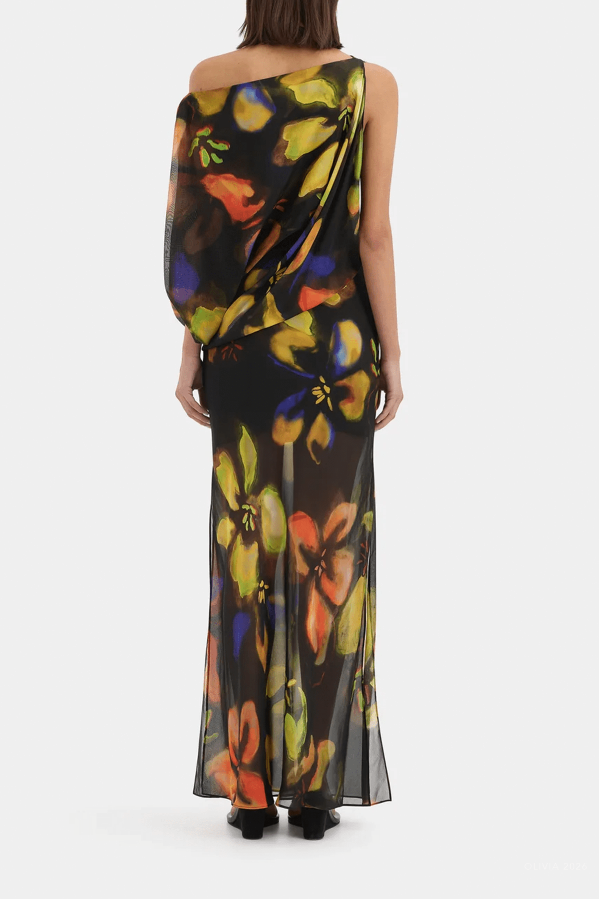 Arisa Maxi Dress in Blur Poppy - shop-olivia.com