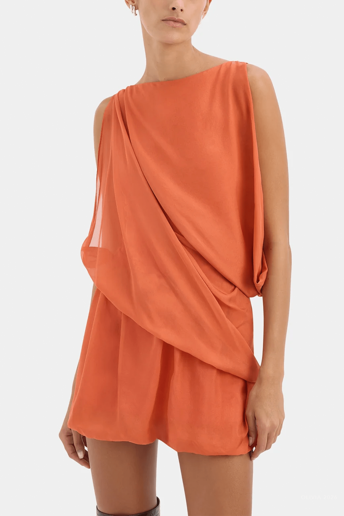 Arisa Mini Dress in Watermelon - shop-olivia.com