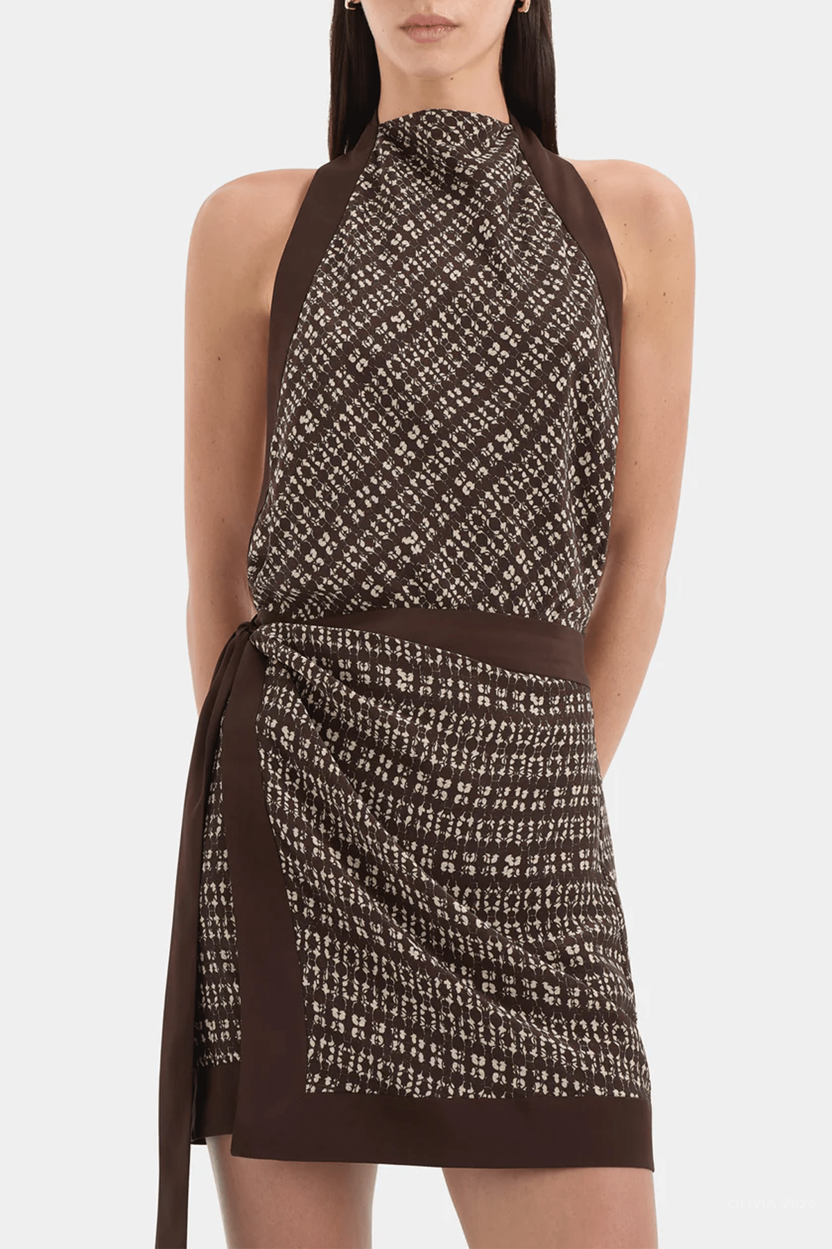 Astrid Open Back Mini Dress in Tisso Plum - shop-olivia.com