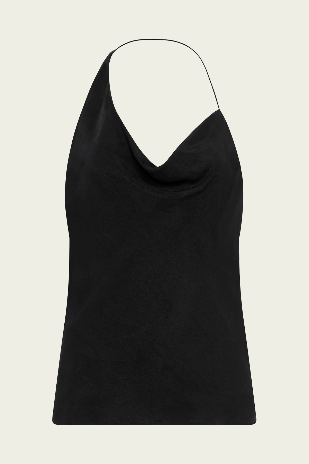 Asymm Drape Top in Washed Black - shop-olivia.com