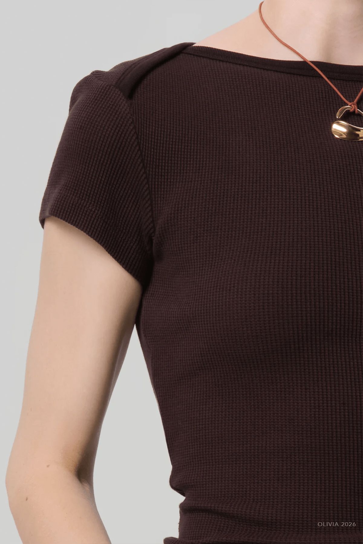 Baby Waffle Tee in Chocolate - shop - olivia.com