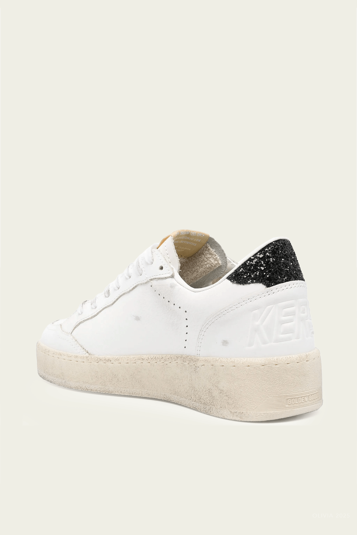 Ball - Star 2 Glitter Star Leather Sneaker in White Gold - shop - olivia.com