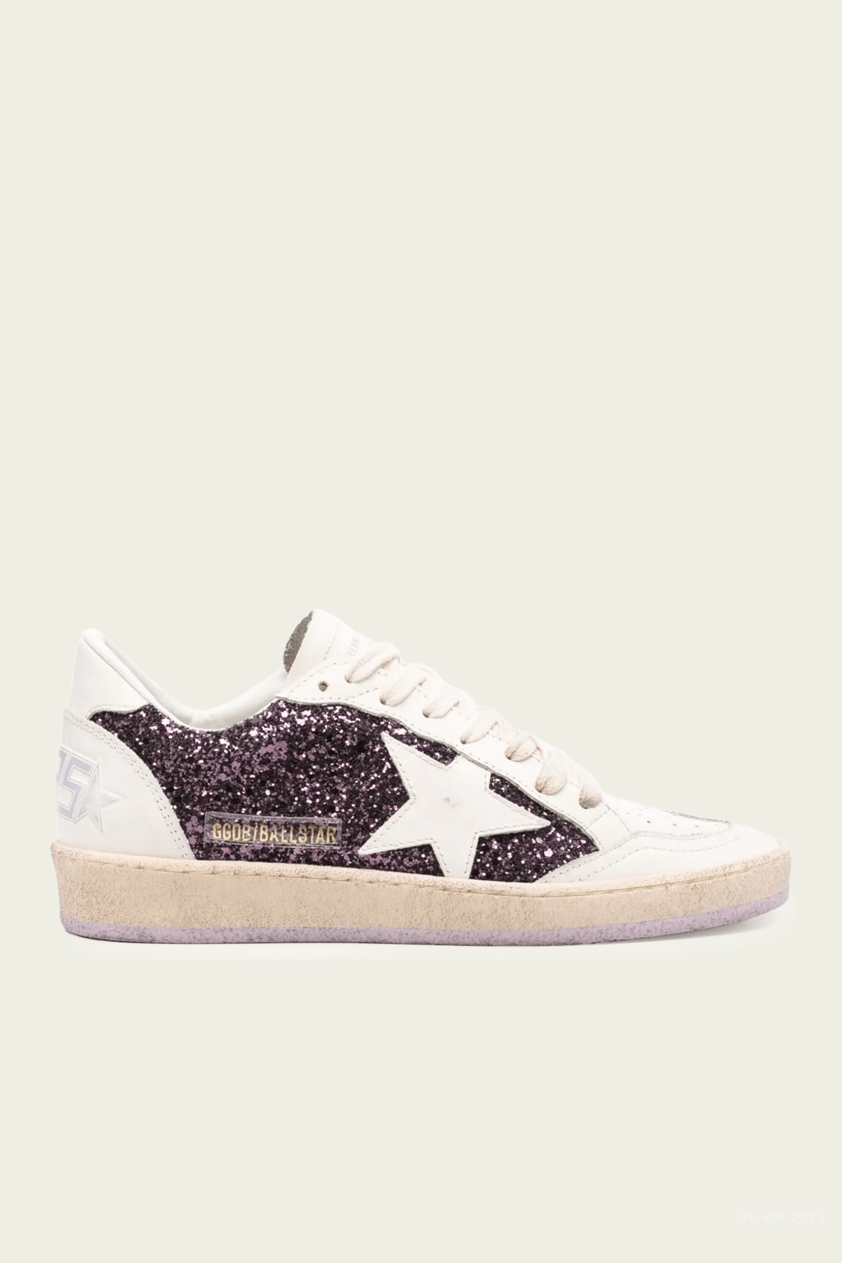 Ball - Star Purple Glitter Leather Sneaker - shop - olivia.com