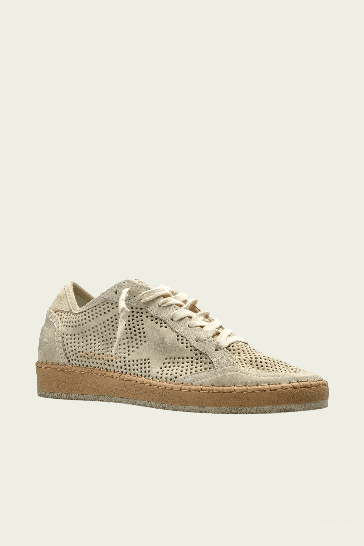 Ball - Star Seedpearl Forated Suede Leather Sneaker - shop - olivia.com