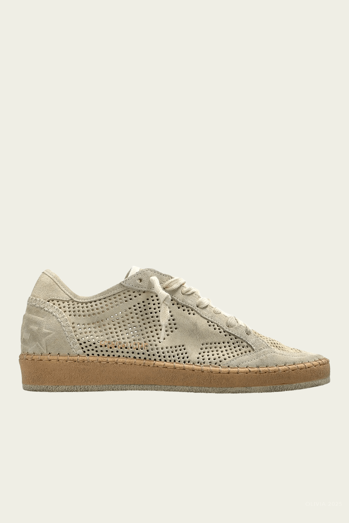 Ball - Star Seedpearl Forated Suede Leather Sneaker - shop - olivia.com