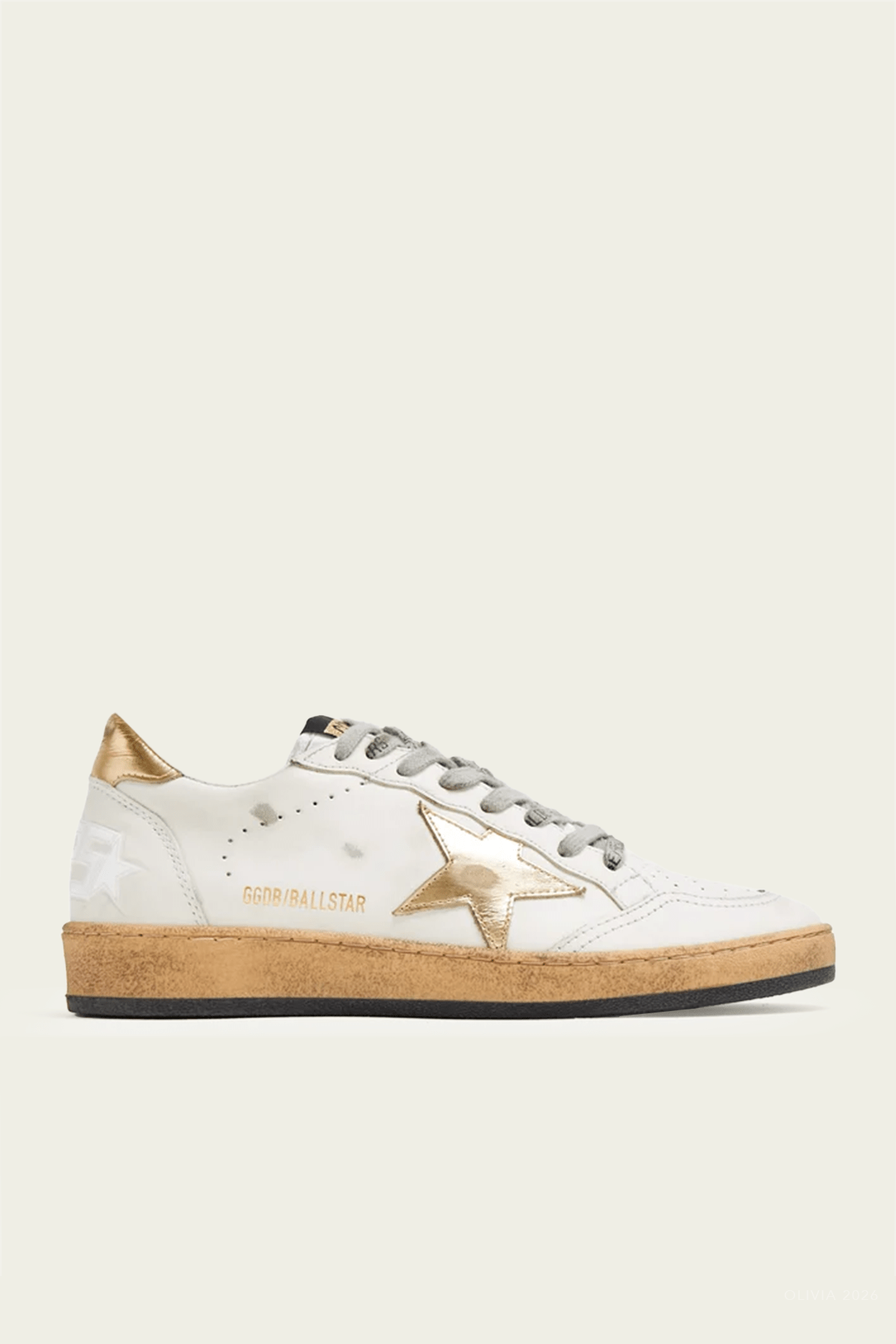 Ball - Star White Gold Leather Sneaker - shop - olivia.com